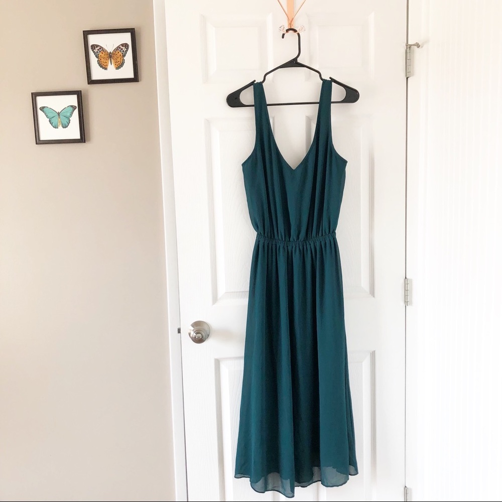Show Me Your MuMu Sz L Teal Midi Dress Gown